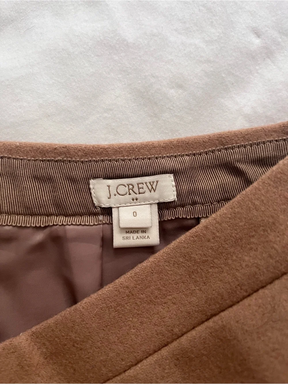J. Crew Tan Mini Skirt Wool Suiting Size 0